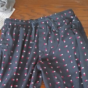 Tommy Hilfiger Black and Red Patterned Sleepwear
